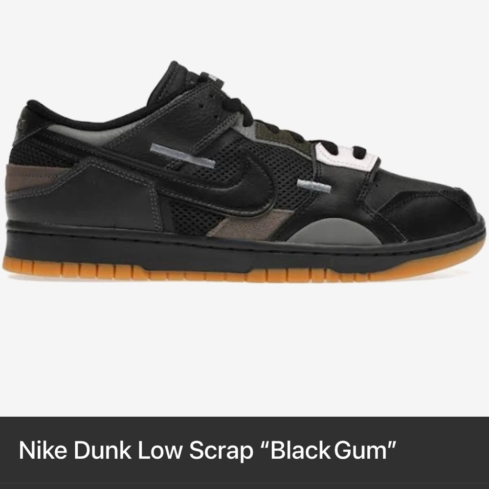 Nike Dunk Low Scrap Black and Gum Sneakers